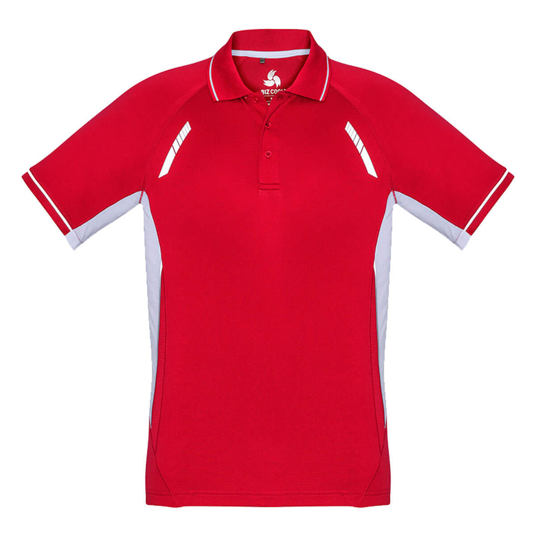 Biz Collection P700MS Mens Renegade Short Sleeve Polo Red/White/Silver
