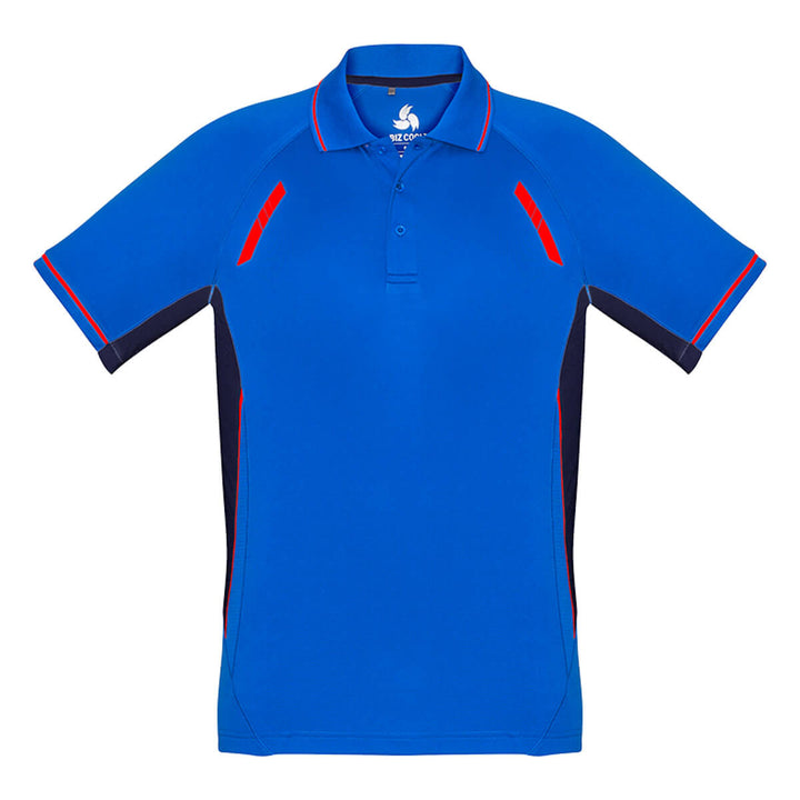 Biz Collection P700MS Mens Renegade Short Sleeve Polo Royal/Navy/Fluoro Orange