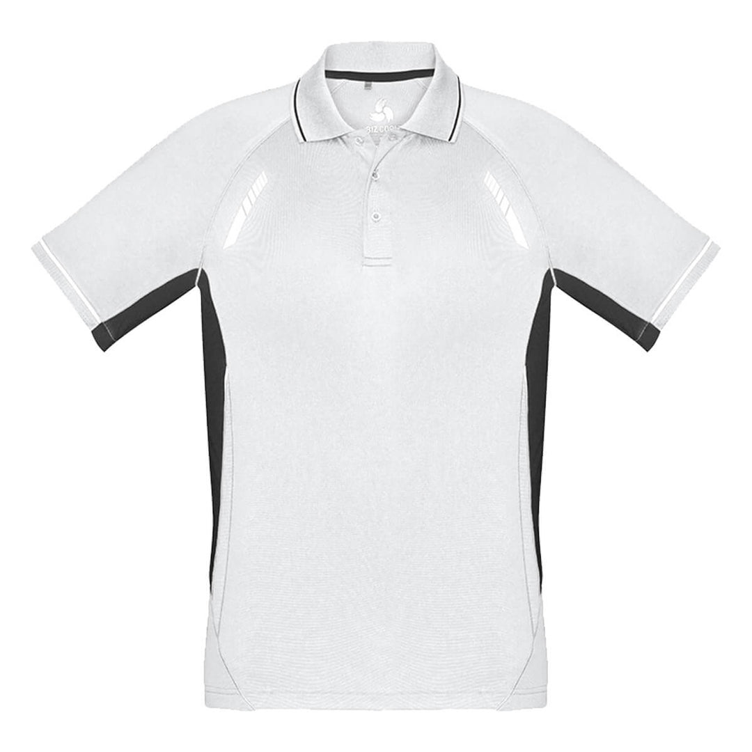 Biz Collection P700MS Mens Renegade Short Sleeve Polo White/Black/Silver