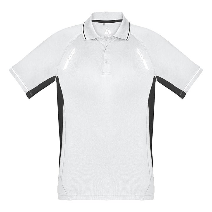 Biz Collection P700MS Mens Renegade Short Sleeve Polo White/Black/Silver