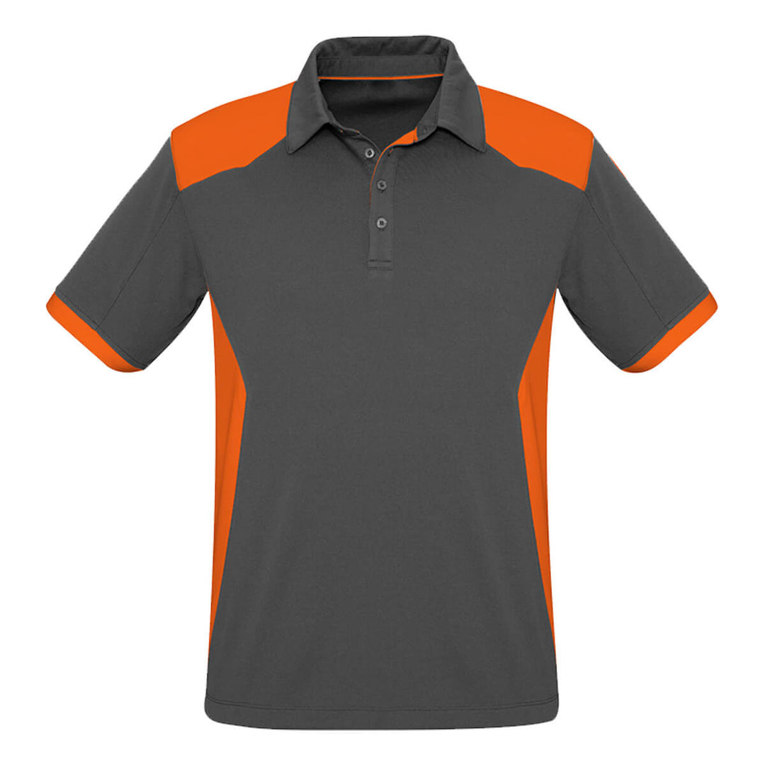 Biz Collection P705MS Mens Rival Short Sleeve Polo Grey/Orange