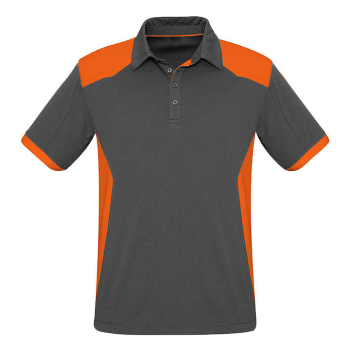 Biz Collection P705MS Mens Rival Short Sleeve Polo Grey/Orange