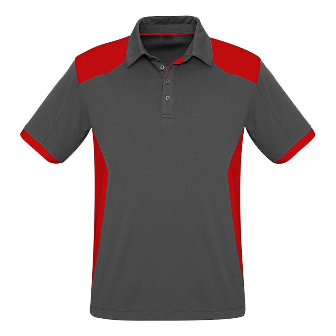 Biz Collection P705MS Mens Rival Short Sleeve Polo Grey/Red