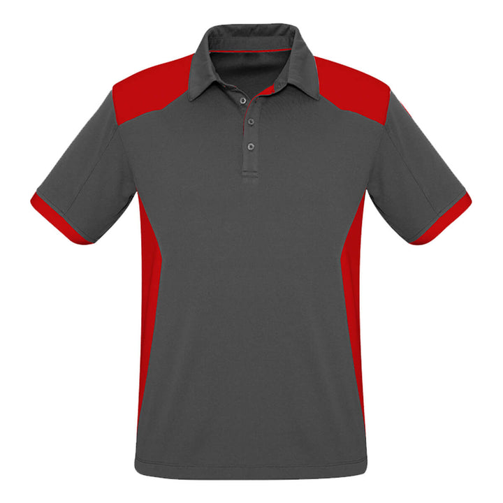 Biz Collection P705MS Mens Rival Short Sleeve Polo Grey/Red