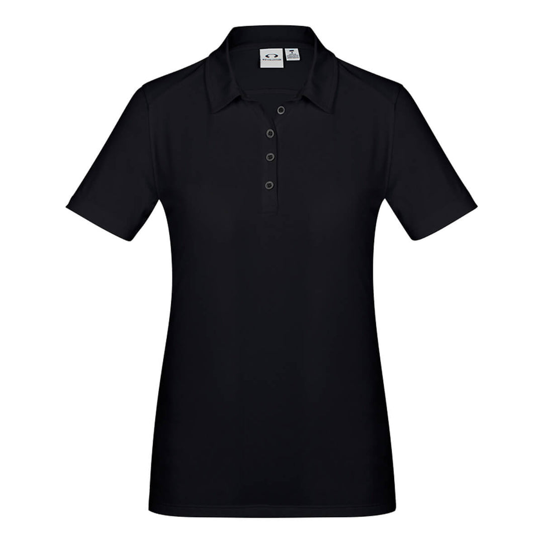Biz Collection P815LS Womens Aero Cotton Feel Polo Solid Black
