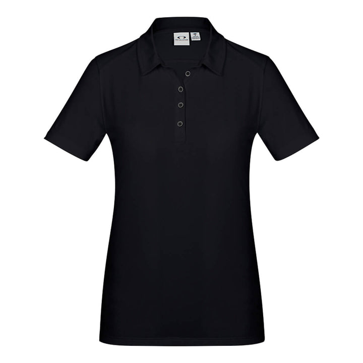 Biz Collection P815LS Womens Aero Cotton Feel Polo Solid Black