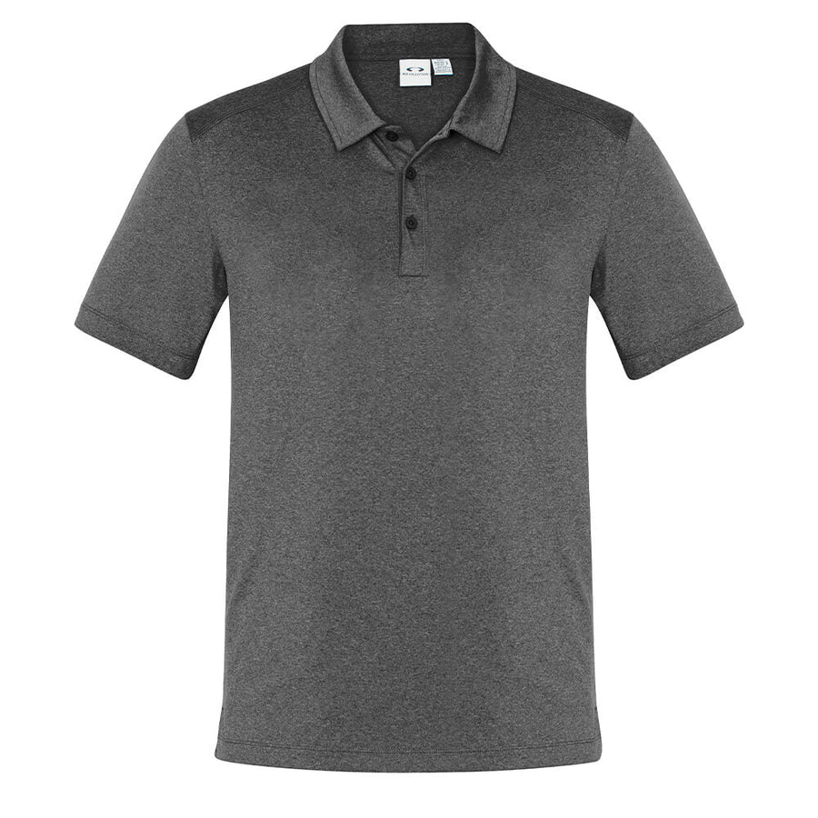 Biz Collection P815MS Mens Aero Cotton Feel Polo Black Marle Front