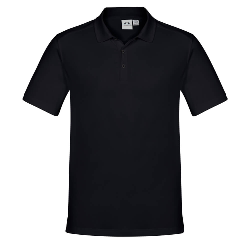 Biz Collection P815MS Mens Aero Cotton Feel Polo Solid Black