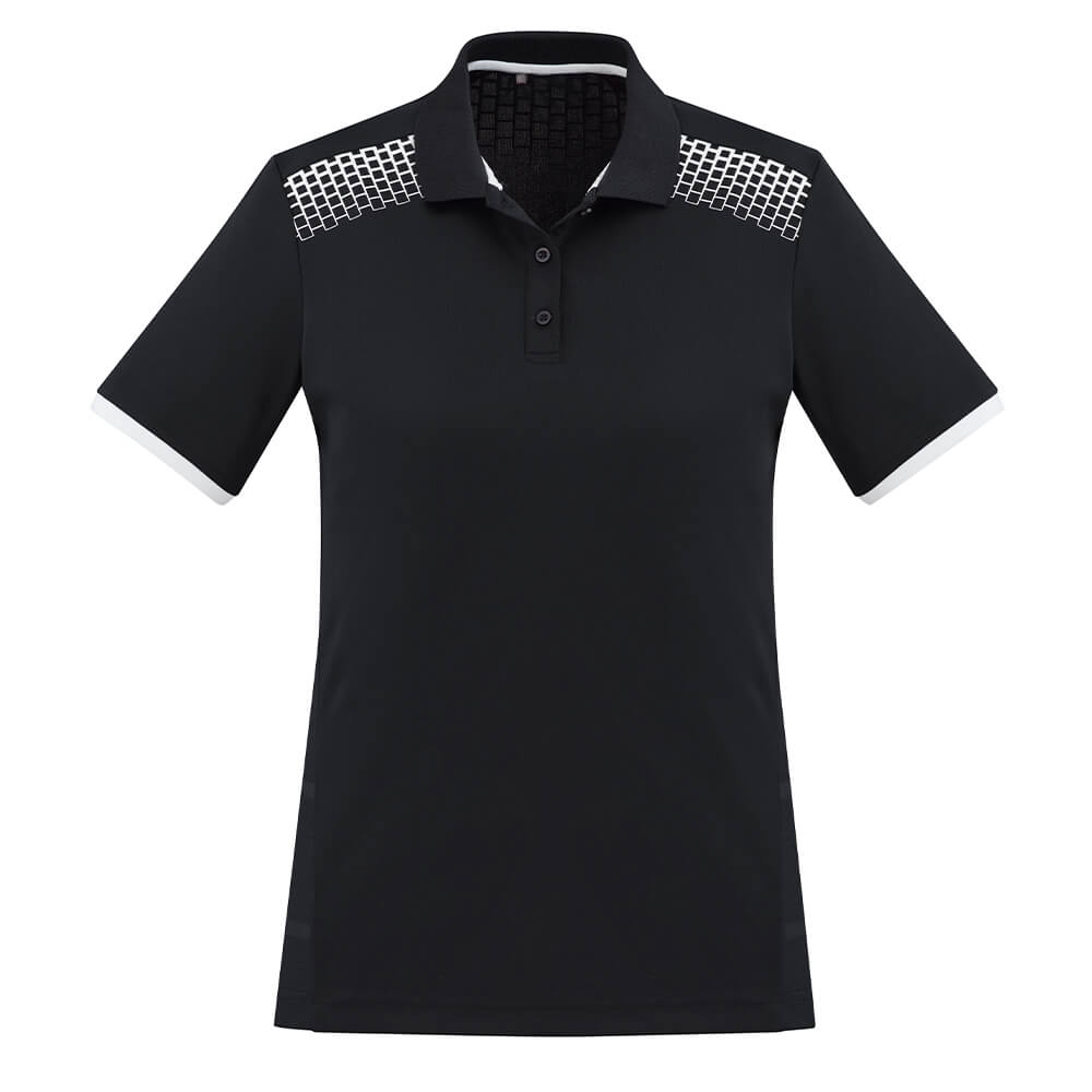 Biz Collection P900LS Womens Galaxy Polo Black/White