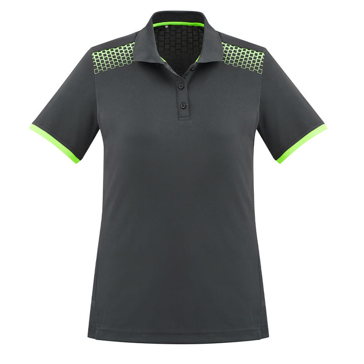 Biz Collection P900LS Womens Galaxy Polo Grey/Fluoro Lime