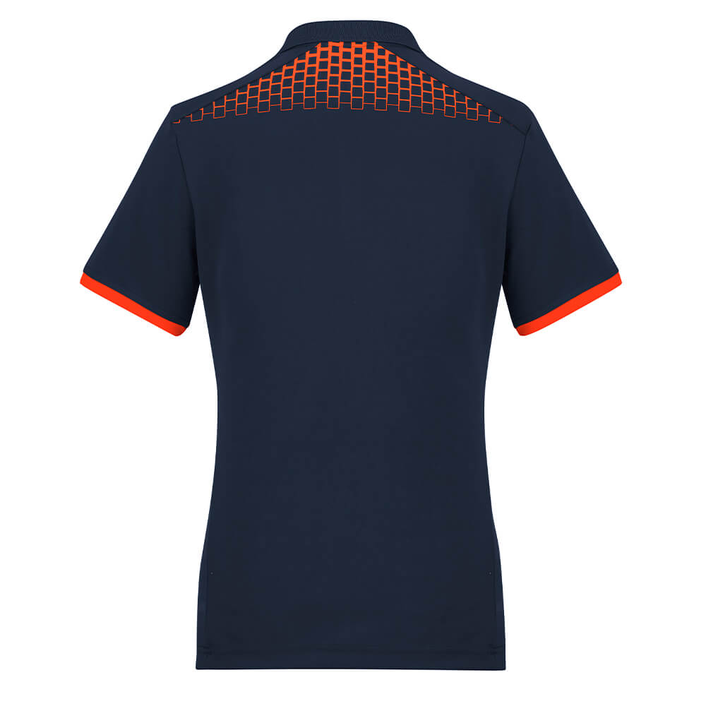 Biz Collection P900LS Womens Galaxy Polo Navy/Fluoro Orange