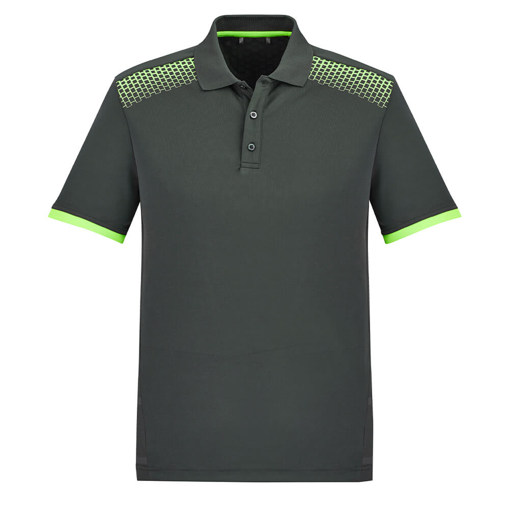 Biz Collection P900MS Mens Galaxy Polo Grey/Fluoro Lime