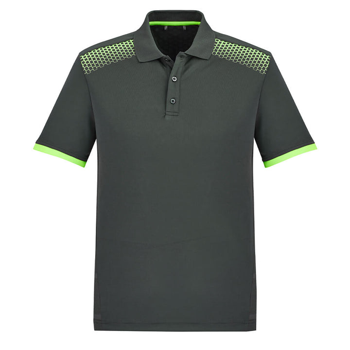 Biz Collection P900MS Mens Galaxy Polo Grey/Fluoro Lime
