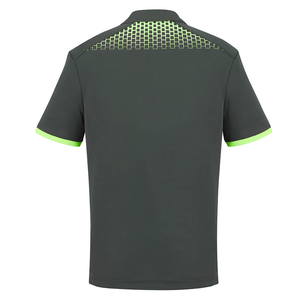 Biz Collection P900MS Mens Galaxy Polo Grey/Fluoro Lime