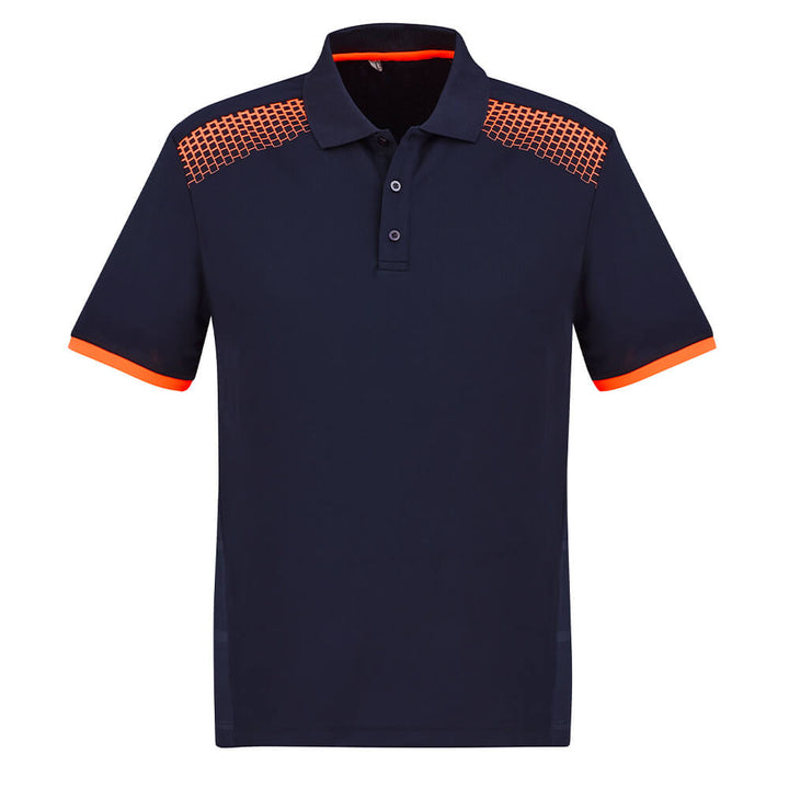 Biz Collection P900MS Mens Galaxy Polo Navy/Fluoro Orange