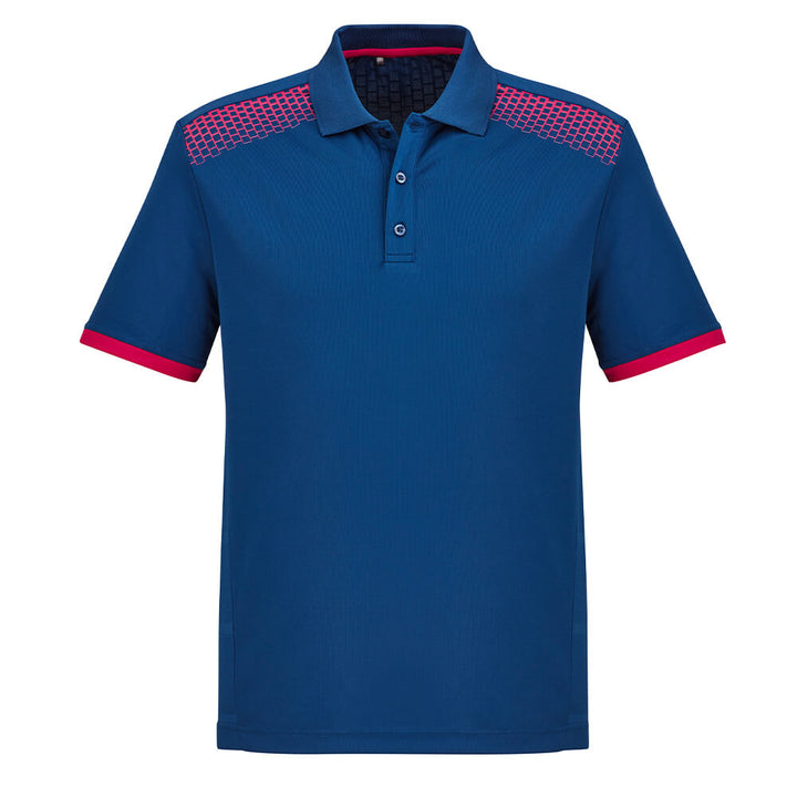 Biz Collection P900MS Mens Galaxy Polo Steel Blue/Magenta