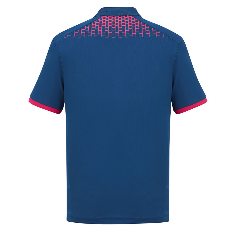 Biz Collection P900MS Mens Galaxy Polo Steel Blue/Magenta