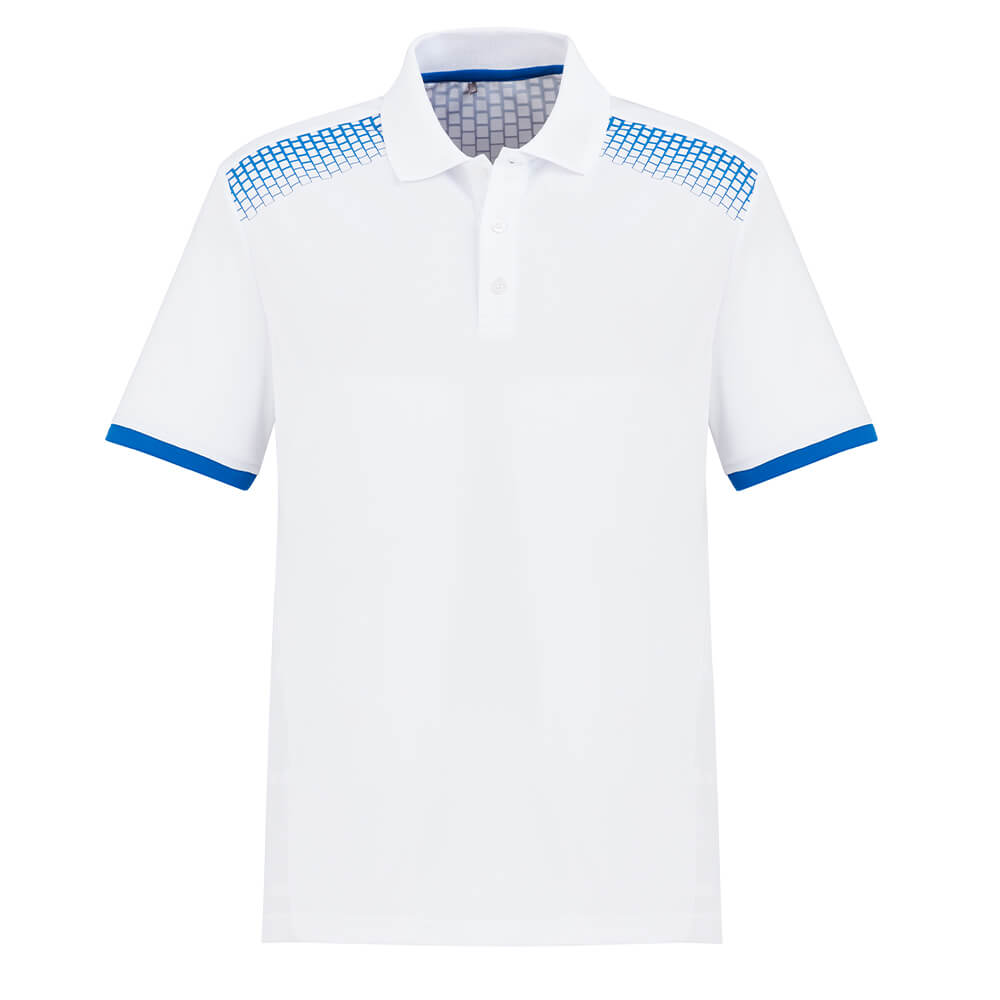 Biz Collection P900MS Mens Galaxy Polo White/Royal