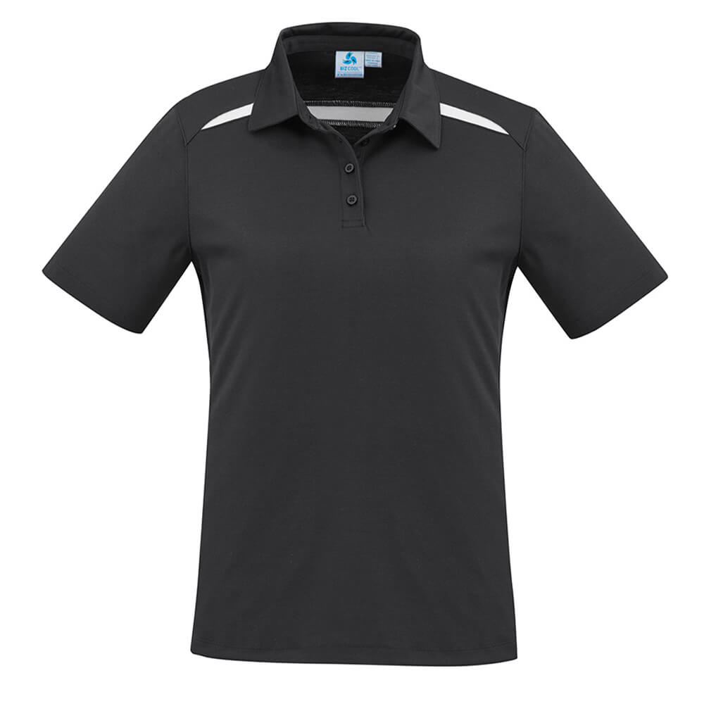 Biz Collection P901LS Womens Sonar Short Sleeve Polo Black/White