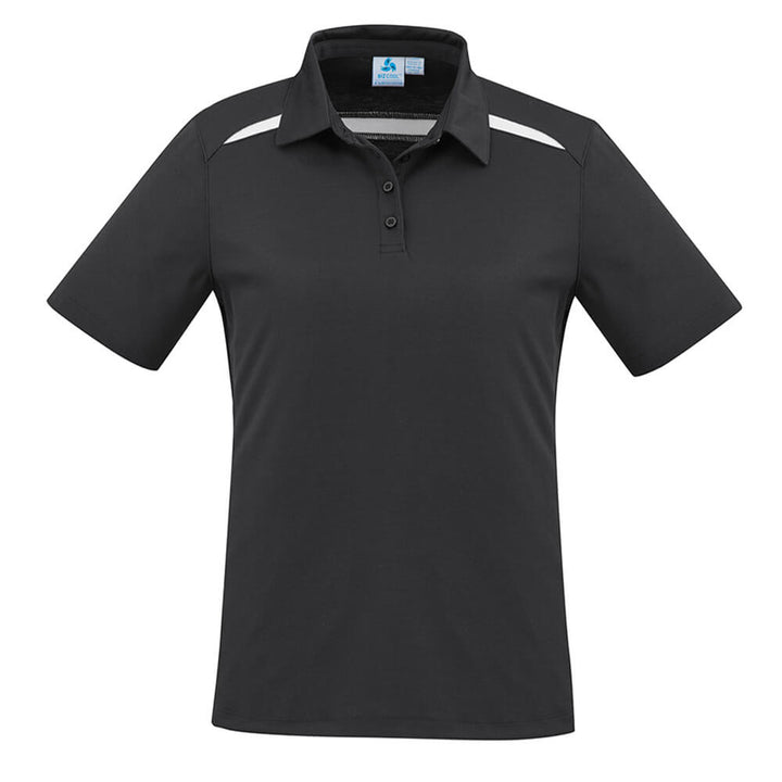 Biz Collection P901LS Womens Sonar Short Sleeve Polo Black/White