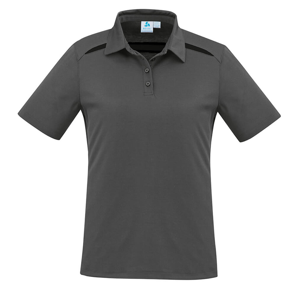 Biz Collection P901LS Womens Sonar Short Sleeve Polo Grey/Black