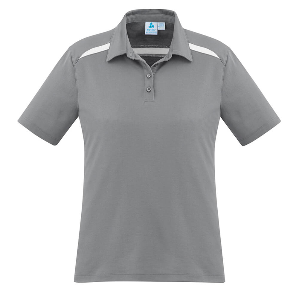 Biz Collection P901LS Womens Sonar Short Sleeve Polo Silver/White
