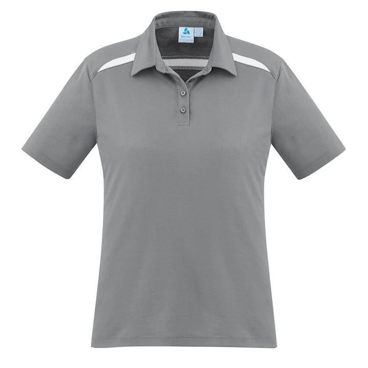 Biz Collection P901LS Womens Sonar Short Sleeve Polo Silver/White