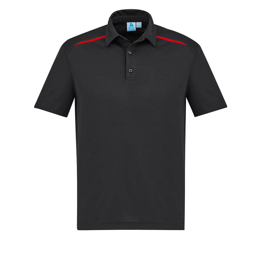 Biz Collection P901MS Mens Sonar Short Sleeve Polo Black/Red Front