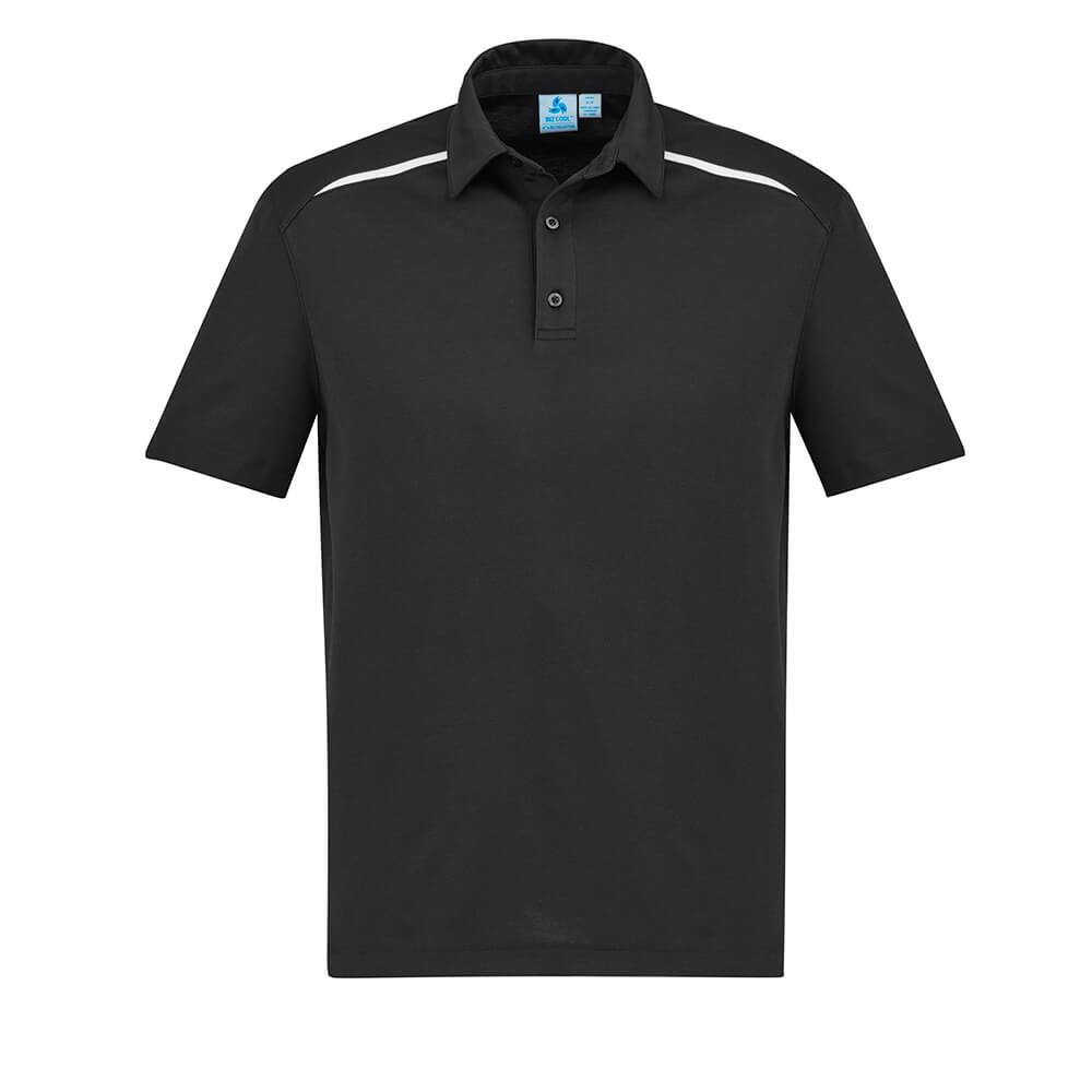 Biz Collection P901MS Mens Sonar Short Sleeve Polo Black/White