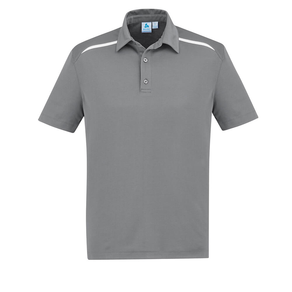 Biz Collection P901MS Mens Sonar Short Sleeve Polo Silver/White