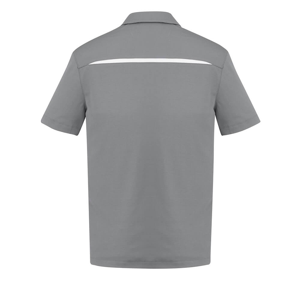 Biz Collection P901MS Mens Sonar Short Sleeve Polo Silver/White