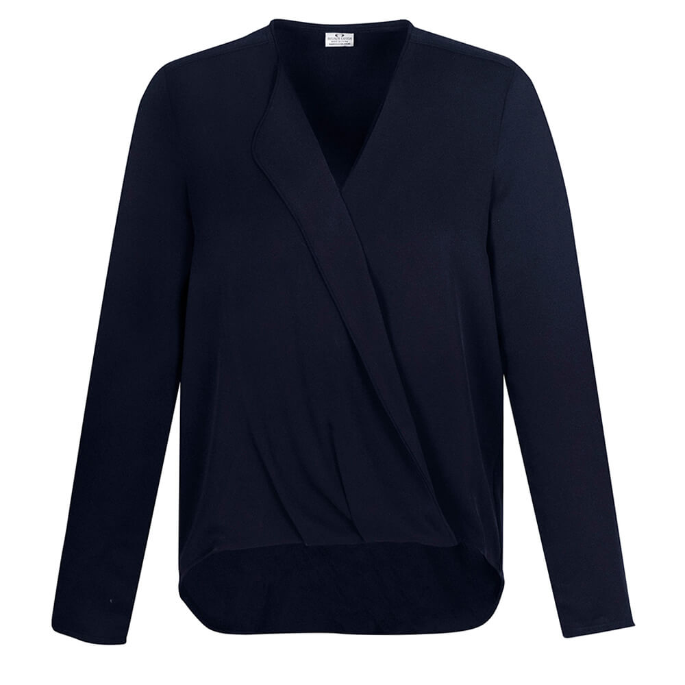 Biz Collection S014LL Womens Lily Hi-Lo Blouse Ink