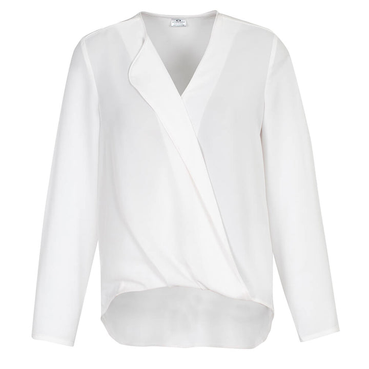 Biz Collection S014LL Womens Lily Hi-Lo Blouse White