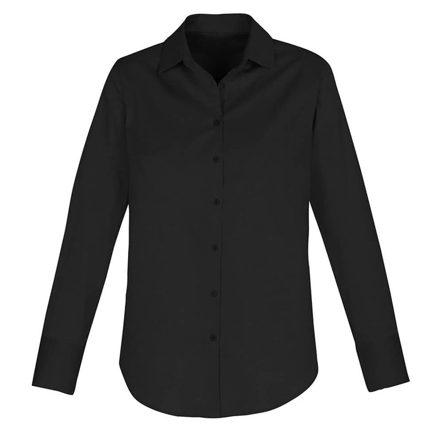 Biz Collection S016LL Womens Camden Long Sleeve Shirt Black Front