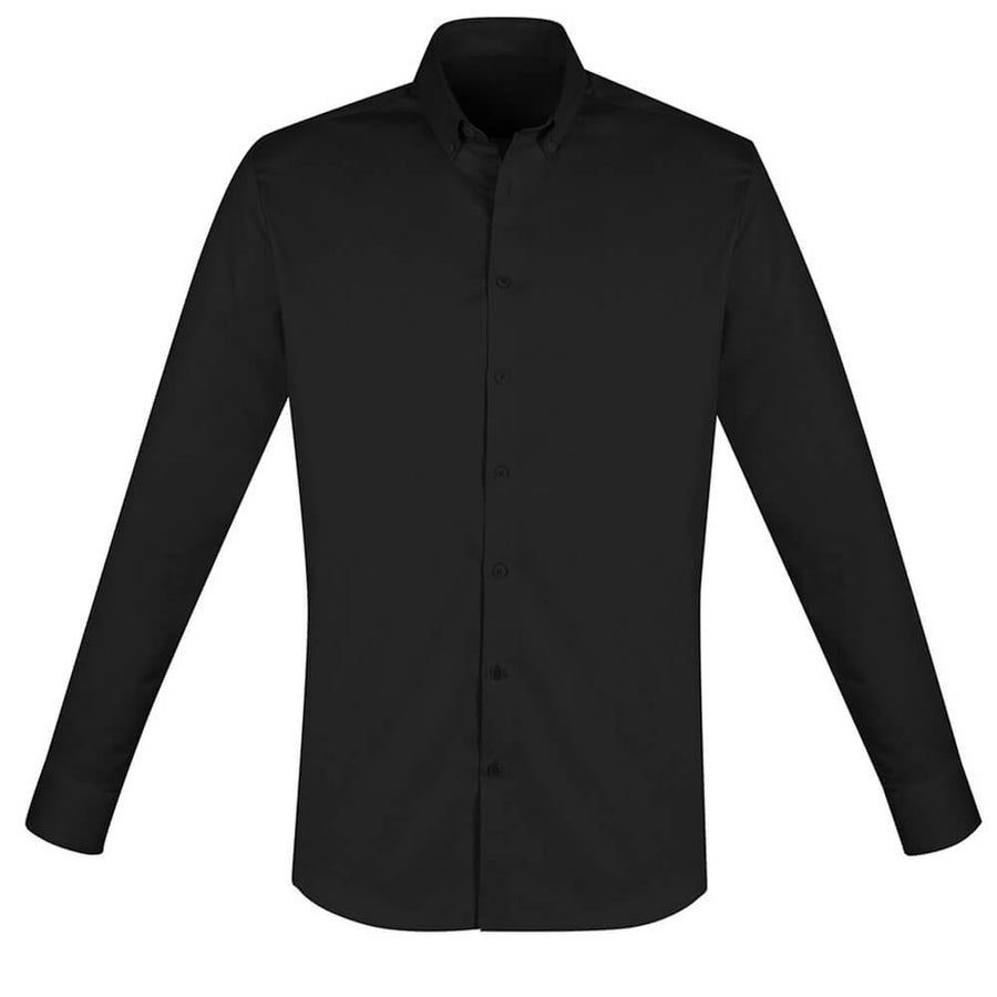 Biz Collection S016ML Mens Camden Long Sleeve Shirt Black Front