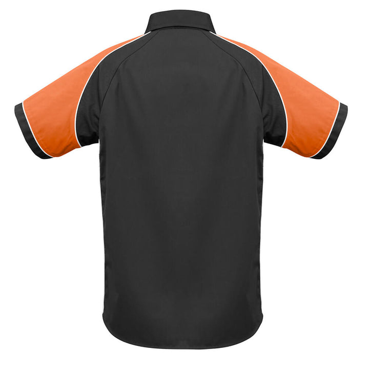 Biz Collection S10112 Mens Nitro Short Sleeve Shirt Black/Orange/White