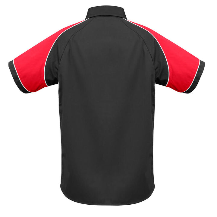 Biz Collection S10112 Mens Nitro Short Sleeve Shirt Black/Red/White