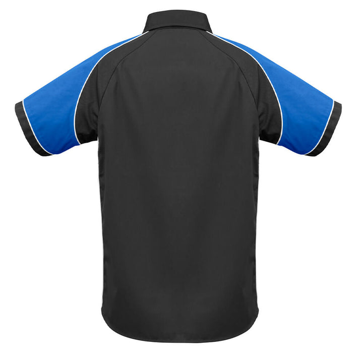 Biz Collection S10112 Mens Nitro Short Sleeve Shirt Black/Royal/White