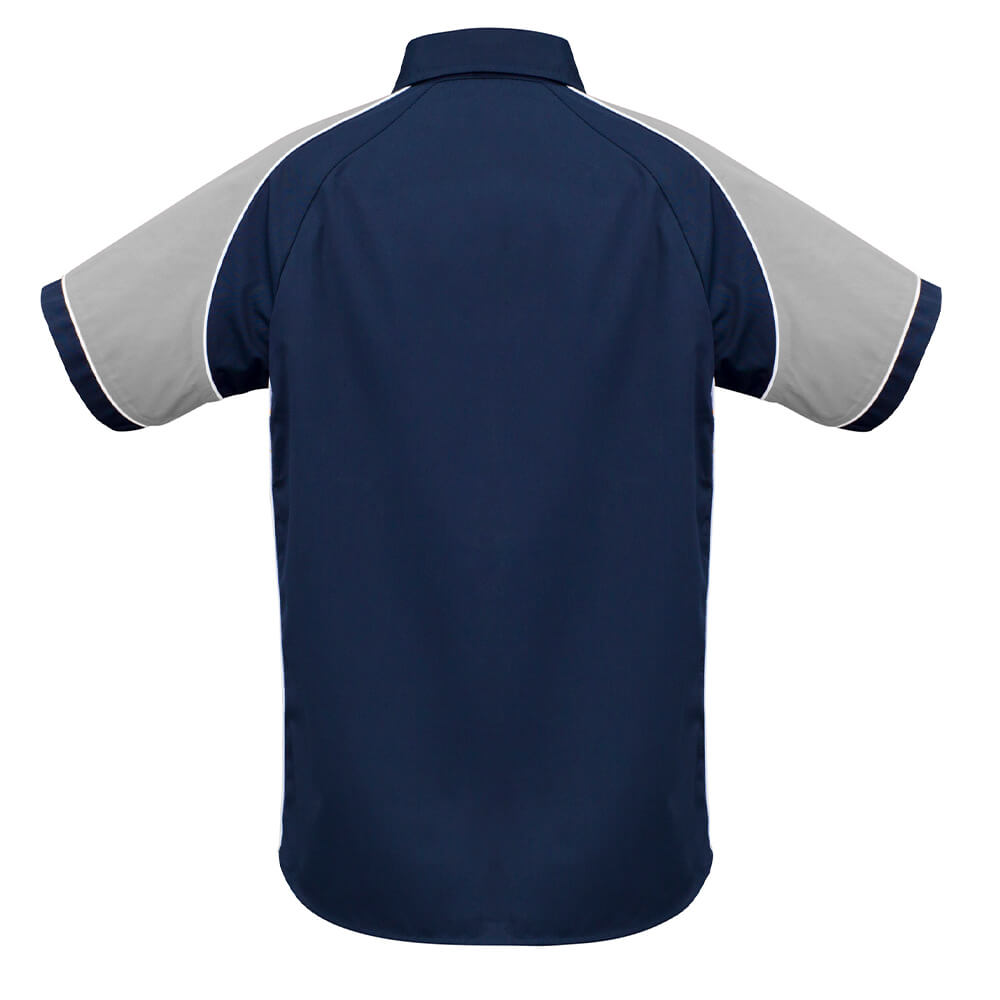 Biz Collection S10112 Mens Nitro Short Sleeve Shirt Navy/Grey/White