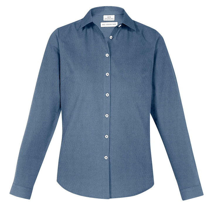 Biz Collection S127LL Womens Memphis Long Sleeve Shirt Grey Smoke