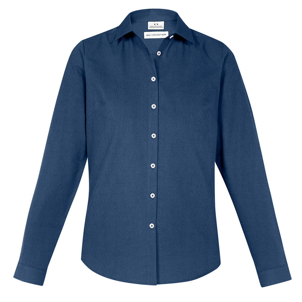 Biz Collection S127LL Womens Memphis Long Sleeve Shirt Mineral Blue