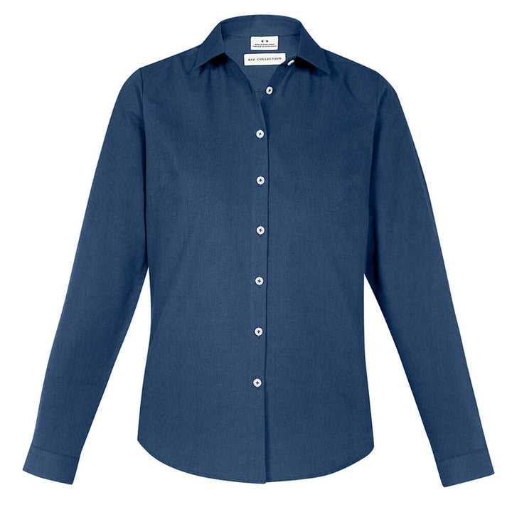 Biz Collection S127LL Womens Memphis Long Sleeve Shirt Mineral Blue