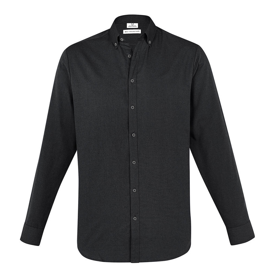 Biz Collection S127ML Mens Memphis Long Sleeve Shirt Black Front