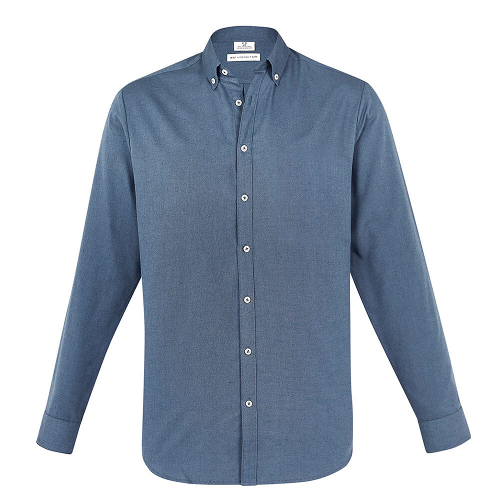 Biz Collection S127ML Mens Memphis Long Sleeve Shirt Grey Smoke