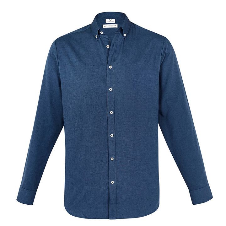 Biz Collection S127ML Mens Memphis Long Sleeve Shirt Mineral Blue
