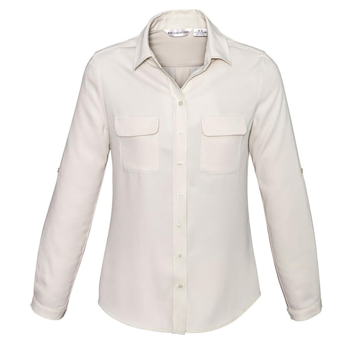 Biz Collection S626LL Womens Madison Long Sleeve Shirt Ivory