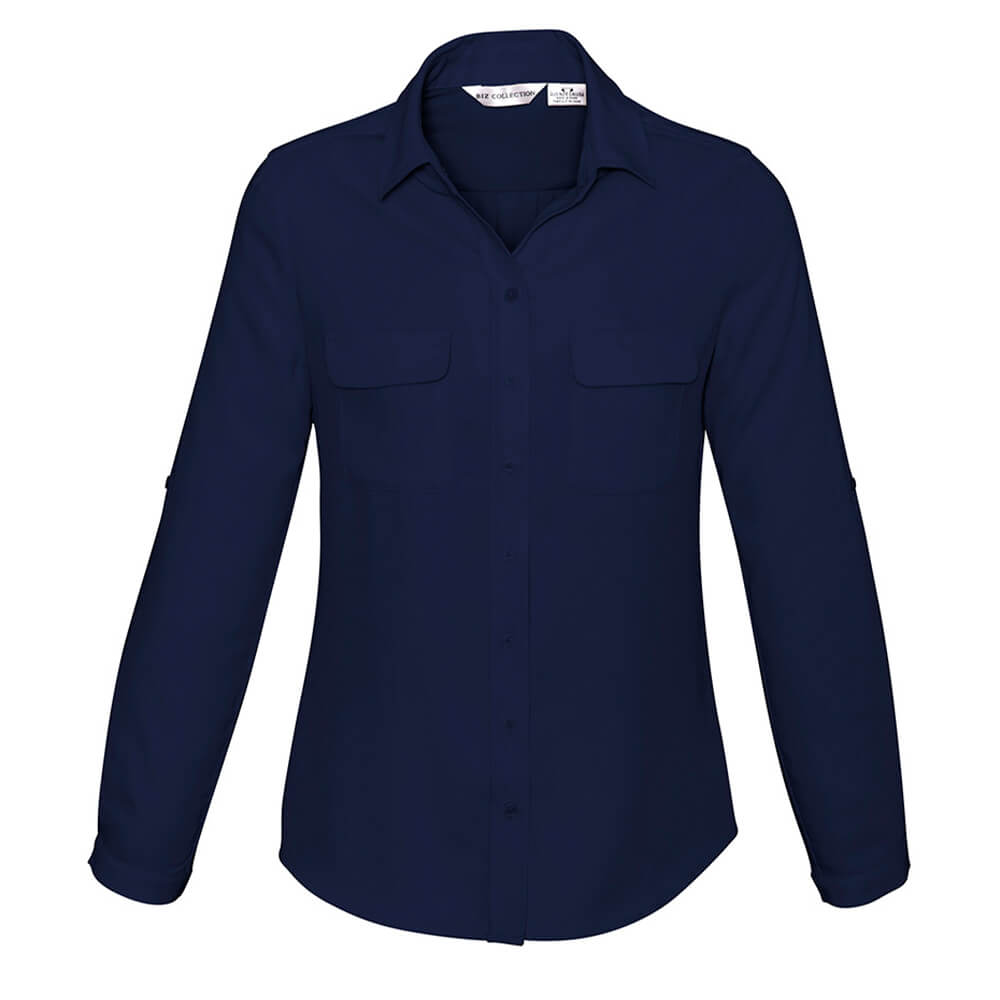Biz Collection S626LL Womens Madison Long Sleeve Shirt Midnight Blue