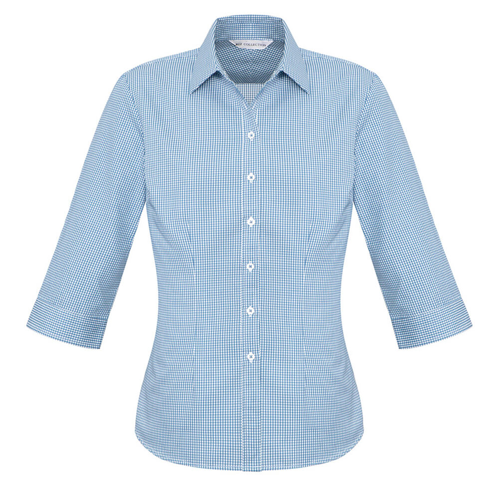 Biz Collection S716LT Womens Ellison 3/4 Sleeve Shirt Blue Front