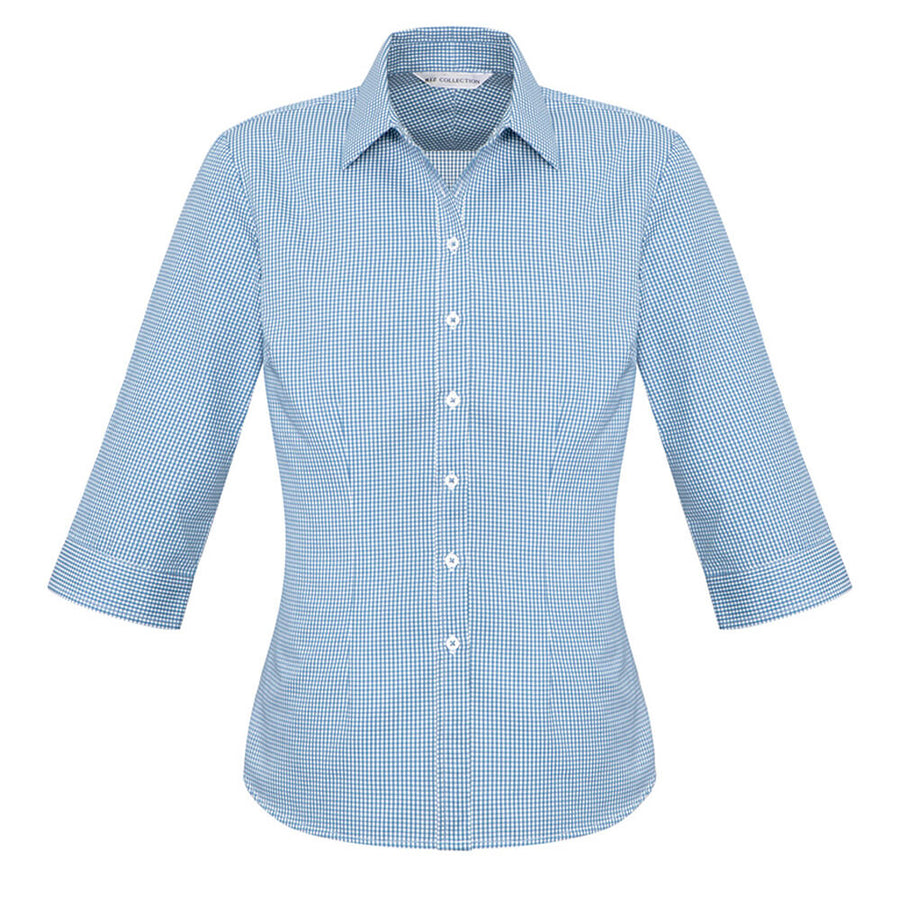 Biz Collection S716LT Womens Ellison 3/4 Sleeve Shirt Blue Front