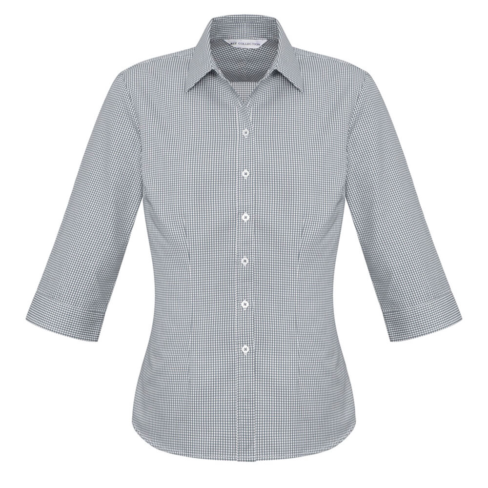Biz Collection S716LT Womens Ellison 3/4 Sleeve Shirt Silver